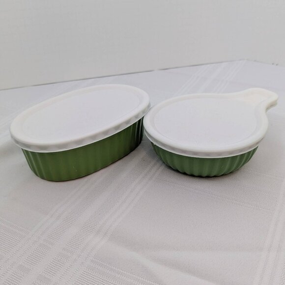 Mini ceramic cookware set - dark green Kathryn Beich - with covers - unused - Picture 1 of 7